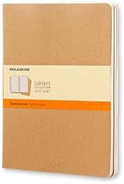 Moleskine Cahier Journal, Set 3 Notebooks with Ruled Pages, Cardboard Cover with Visible Cotton Stiching, Colour Brisk Blue, Pocket 9 x 14 cm, 64 Pages