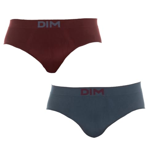 Unno Dim Basic Sin Costuras Slip Pack x2 Dim Basic Calzoncillos, Multicolor (Gris/Burdeos), XXL (Talla del Fabricante:6) 2 para Hombre