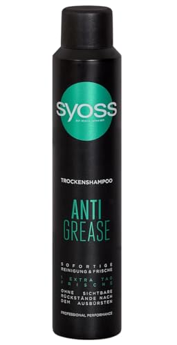 Syoss – Champú seco – Antigrasa (anti grease) – Refresca el cabello sin lavar – 200 ml
