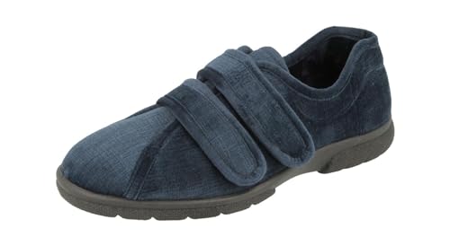 Pantoufles homme Hamilton coupe large bleu marine confort premium