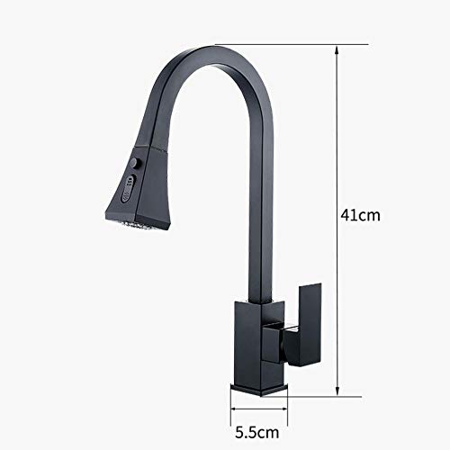 Robinet de cuisine noir rétractable pour éliminer les éclaboussures d'évier - 8