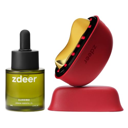 ZDEER PRO Electric Heated Gua Sha Kit, Red Light Face Massager Tool, Red | 2026 Upgraded Facial Care Set, 30ML Lavender Face Oil, Skin Firming Device for Facial Sculpting, Women's Gift for Mom - image 1