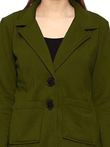 Image of ROARERS WOMEN REGULAR LENGTH POLY FLEECE SOLID COAT
