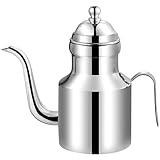 11 Oz Stainless Steel Oil Dispenser, Oil Dispenser, Spout Oil Can Vinegar Jug Sauce Grease Storage Can (Silver)