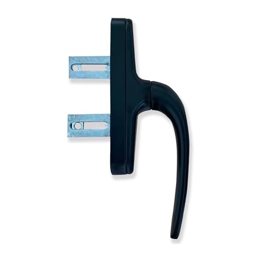 MICEL - 92700 - Cremona para Ventanas Mallorquinas con Apertura Exterior, Reversible, en Aluminio, acabado Negro, 2 Palas, 63 x 180 x 27 mm