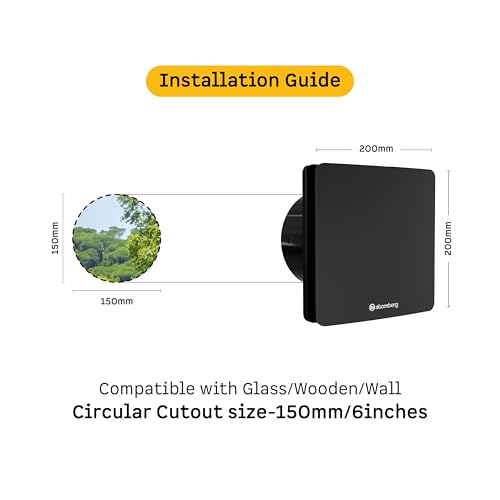 Image of atomberg Studio Exhaust Fan 150mm (6 Inches) | BLDC Motor | 6.8W| Low Noise | 2000 RPM| Ideal for Bathroom,Kitchen | Easy to Clean | Installation-Round Cut (153mm) | 2 Years Warranty | (Matte Black)