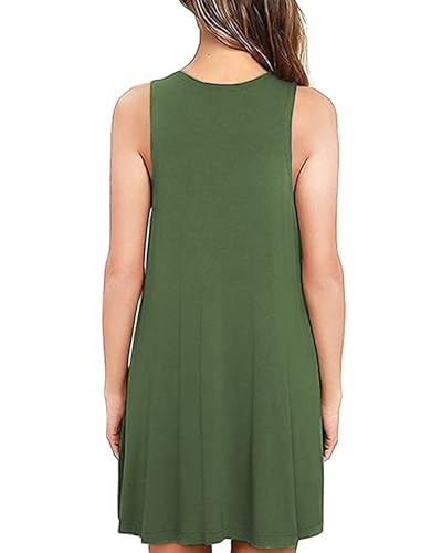 Image of Summer Dresses for Women Casual Sleeveless Swing Sundress with Pockets