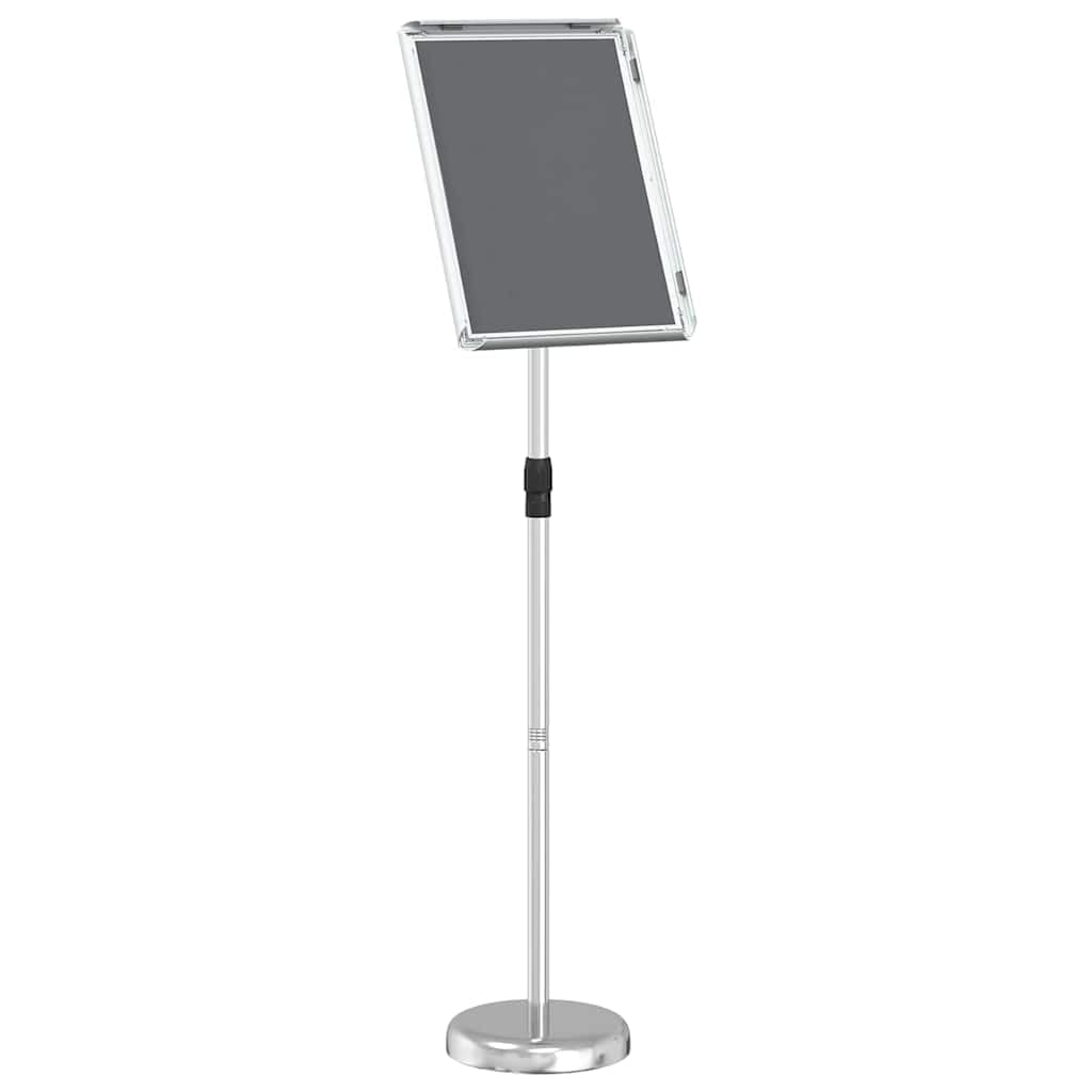 Soporte de aluminio plateado 30 x 25 x 128 cm regulable para eventos y exposiciones