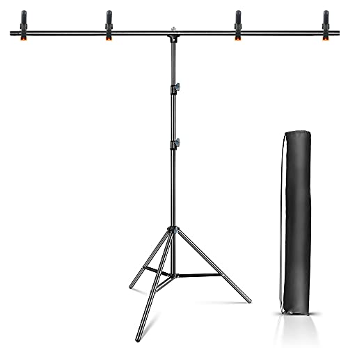 Best Cyber Deals 🔥 Hemmotop T-Shape Portable Background Backdrop Stand Kit 5x6.5ft with 4 Clip Clamps and Carry Bag,Photo Backdrop Stand Support System Kit for Photo Video Studio