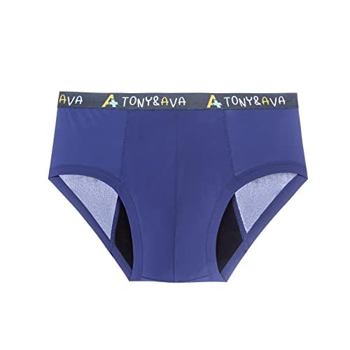 Tony and Ava Incontinence Underwear for Men’s | Soft & Comfortable, Reusable Briefs - Ideal for Teens and Adults (140-165 lbs.) Blue, Large