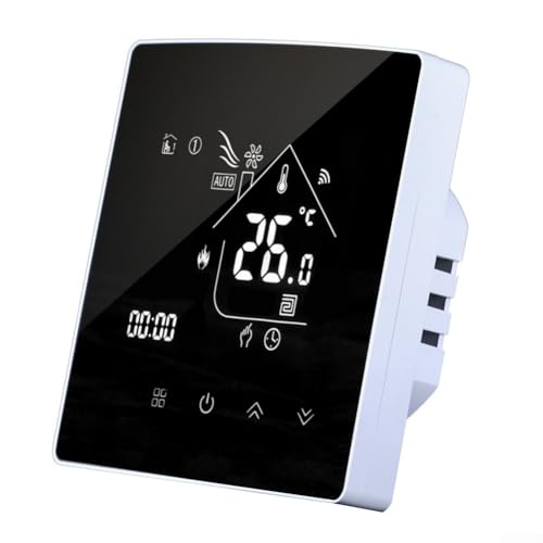 ZMdooreasy Termostato inteligente de calefacción WiFi con pantalla táctil y control remoto por aplicación, programable semanalmente 5+2/6+1/7 días para eficiencia energética del hogar (fontanería 3A)
