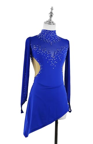 Vestido feminino clássico de patinação artística para competição de patinação no gelo, traje de giná