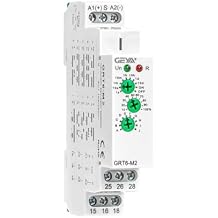 GEYA 10A Multifunctional Delay Time Relay 10 Function Choices AC/DC24V-240V 2 Output Control Relay with DIN Rail Mount GRT6-M2,AC/DC24V-240V