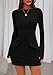 PRETTYGARDEN Womens Fall Long Sleeve Mini Dress 2025 Trendy Boat Neck Bodycon Knit Elegant Short Party Formal Dresses (Black,Medium)
