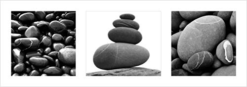 Stones Triptych 33 x 95 cm Tela Stampata