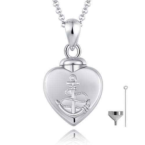 BEILIN 925 Sterling Silver Heart Cremation Jewelry Keepsake Urn Necklace for ashes : Forever in My Heart