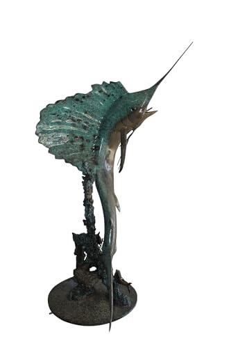 Estatua Grande de Pez Vela de Bronce para Exterior 55"x43"x78"