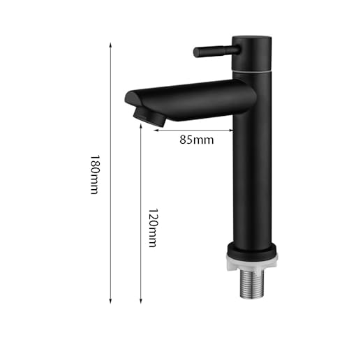 Robinet de lavabo anti-éclaboussure à commande unique noire - 5