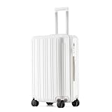 yewjog Reisekoffer Mittelgroß (66cm/65L) - Leichtgewicht Hartschalenkoffer in Pastellfarben - Robuster Trolley mit TSA-Schloss & 360° Doppelrollen - Damen Candy-Design (M, Weiß)