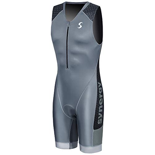Synergy Triathlon Tri Suit Men's Elite Trisuit (Gunmetal 19, M)