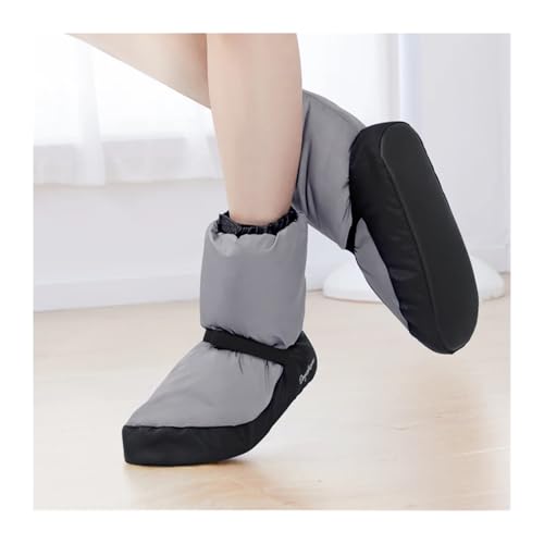 Women's Warm Up Bootie Dance Shoe Winter Dance Boots Warm Antiskid Ballerina Boots Training Shoes(Black,M Size 36-37)4