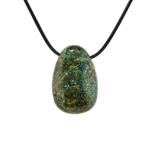 PURAJA Pendentif en pierre précieuse en véritable pierre naturelle | Collier en cristal avec pendentif goutte et élégant cordon | Pierre de...
