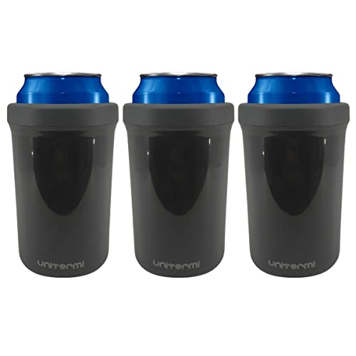 Kit 3un Porta Latas Térmico Preto Para Latinha Cerveja Refrigerante 350ml Unitermi