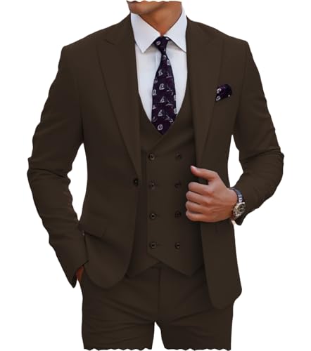 Men's 3 Piece Suit Classic Fit Dress Suits Wedding Business Tuxedo Jacket Blazer & Pants for Dinner Prom