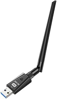 USB WiFi Adapter 1200Mbps Techkey Wireless Network Adapter USB 3.0 WiFi Dongle 802.11 ac with Dual Band 2.4GHz/300Mbps+5GHz/866Mbps 5dBi High Gain Antenna for Desktop Laptop Windows XP/7-10/ Mac OS