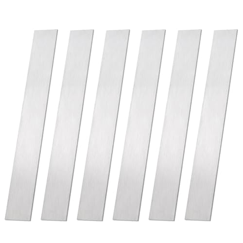 PH PandaHall 6 Pack 304 Edelstahl Flachstab 3mm Dickes Metallblech 20x2.5cm Trim Streifen Moldings Trim Für Badezimmer Spiegel Rahmen Wandkante Dekor