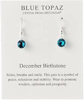 Philip Jones December Birthstone Drop Earrings Created with Blue Topaz Zircondia® Crystals