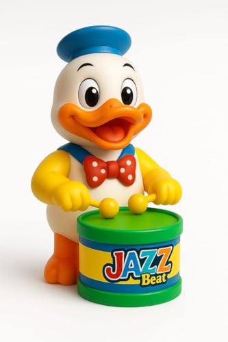 Image of PRV Fashion Key-Operated Cute Drummer Toy for Toddler Kids Birthday Gift Birthday Return Gift Drumming and Dancing Action for Kids ((Yellow Duck))