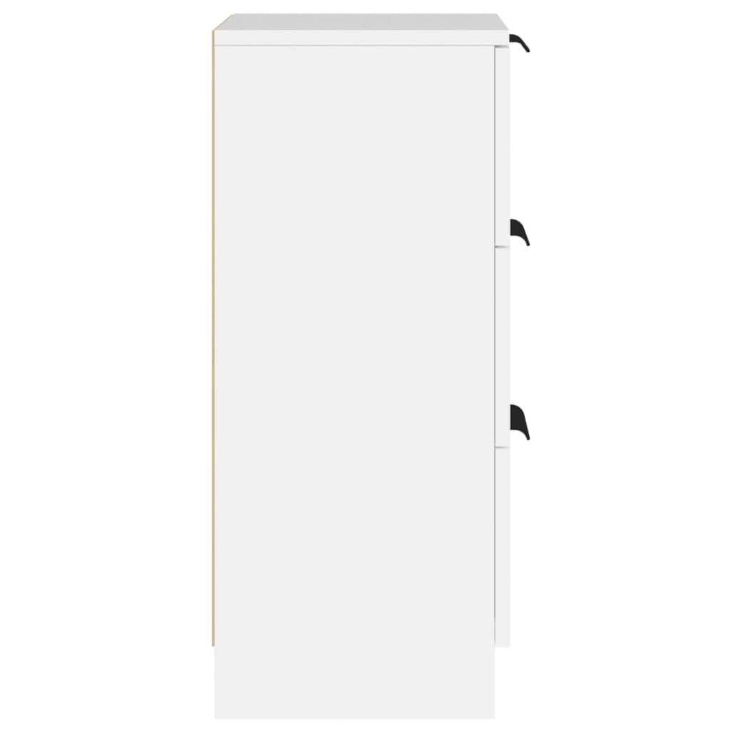 vidaXL Aparador de Mueble Armario Espacio Almacenamiento Cajones Auxiliar Salón Consola Teléfono en Casa Madera Contrachapada Blanco