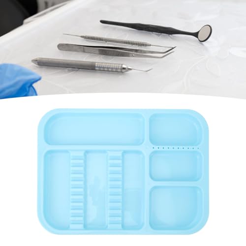 Plateau dentaire bleu à compartiments en plastique pour outils - 5