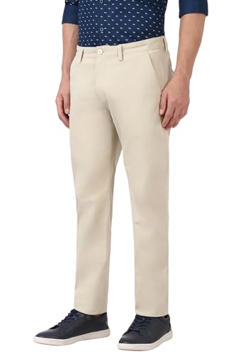 Image of Peter England Men's Slim Fit Mid Rise Super Premium Wrinkle Free Casual Trouser Chinos
