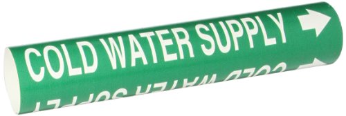 Marqueur de tuyau plastique Brady 4031-C approvisionnement eau froide vert