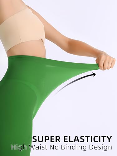 Image of Women's 80 Denier Semi Opaque Tights High Waist Soft Solid Color Footed Pantyhose