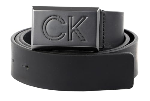 Ceinture Calvin Klein cuir casual noir 35mm buckle plaque