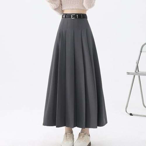 Summer Black Flowy Maxi Skirts for Women Trendy Solid High-Waist Pleated Flared Classic A-Line Casual Maxi Skirt3