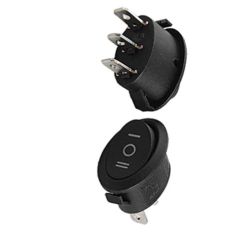 Aexit AC 6A/250V Toggle Switches 10A/125V 3 Terminals ON-Off-ON SPDT 3 Position Oval Boat Rocker SPDT Toggle Switches Switch 5pcs