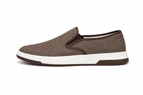 Image of Marswalk Men's Casual Slip-On Shoes, Blue Canvas, Breathable, Lightweight, Rubber Sole