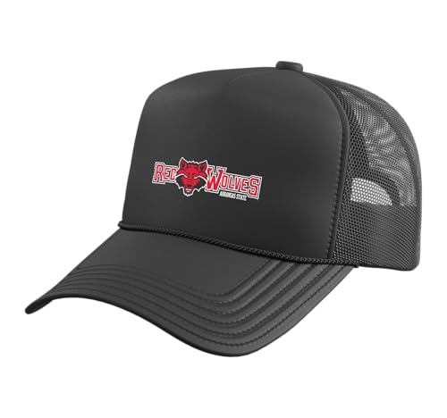 Arkansas State A-State Red Wolves ASTATE133 Trucker Hat with Adjustable Mesh Back, Black