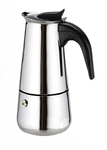 A2ZWORLD Caffettiera Acciaio Inox, Colore Argento, Manico Anti Scottatura, Compatibile