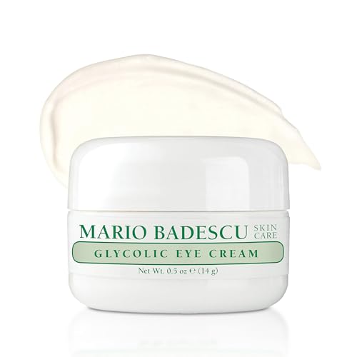 Mario Badescu Glycolic Eye Cream Anti Aging Skin Care for Fine Lines and Wrinkles, Overnight Eye Moisturizer with Vitamin E, AHA and Cocoa Butter for Combination or Dry Skin, 0.5 Ounce (Pack of 1)