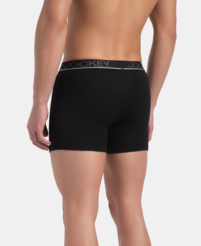Image of Jockey 8009 Men Super Combed Cotton Rib Solid Boxer Brief with Ultrasoft and Durable Waistband (Pack of 3)