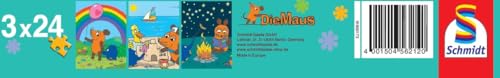 Schmidt Spiele 56212 Die Maus, Gute Freunde, 3x24 Teile Kinderpuzzle, Blau