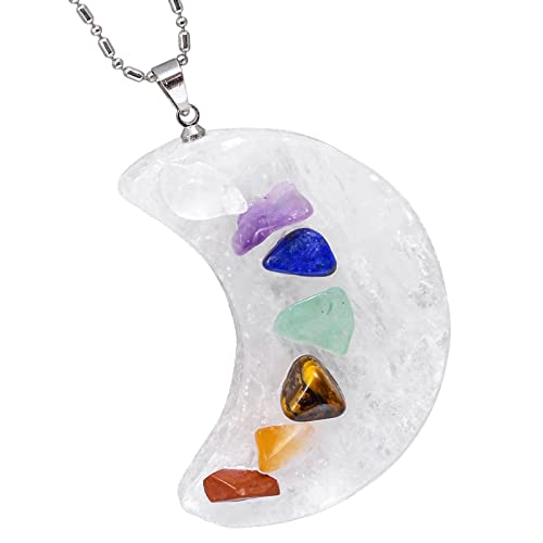 Pendentif lune en cristal de sélénite pour illuminer vos séances de méditation et yoga