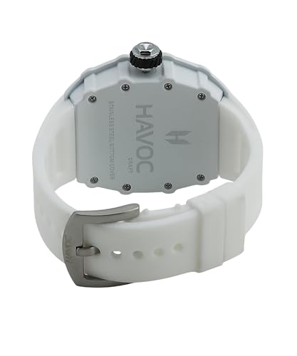 Image of Havoc Craft Men's Luxury Sports Watch 30M Waterproof Tonneau Chronograph | Analog Quartz Wristwatch with Time & Day Function | Premium Square Dial, Shock-Resistant & Anti-Magnetic Silicone Strap