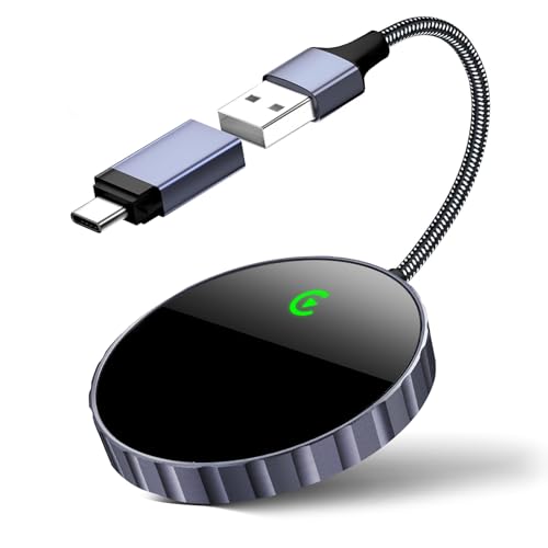 Wireless Carplay Adapter- Apple Carplay Wireless Adapter Plug and Play Fast Connection for Convert Factory Wired to Wireless CarPlay Dongle Cars for 2015 & iPhone iOS 10+(USB)