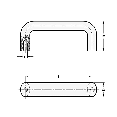 Ganter Normelemente | Bügelgriff Kunststoff - GN 725-120-M8 | Gewinde M8 | Länge: 120mm | Thermoplast (Polypropylen PP) | schwarz